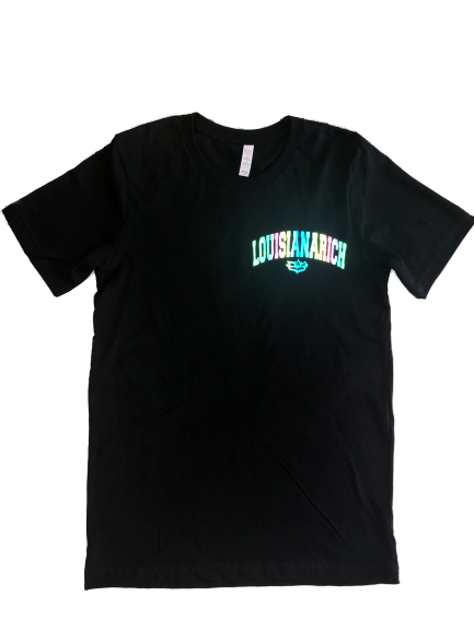 Louisiana LA State Reflective Logo Black T-shirt 